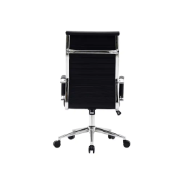 Q-connect Silla de Dirección Bosa Simil Piel Premium, Negro, Altura Máx. 1130mm, Ancho 550mm, Profundidad 630mm