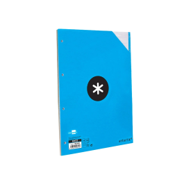 Antartik Recambio Papel A4 100 Hojas 100gr Rayado Horizontal 4 Taladros Bandas Colores