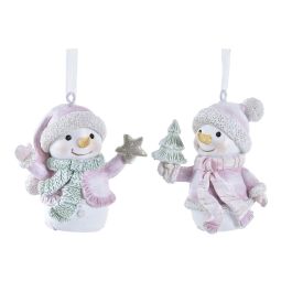 DKD Home Decor Decoración Colgante Navidad Fantasía Muñeco de Nieve Resina Blanco Rosa Verde 3.5x6x5.5cm (Set 12 Unidades) DKD Home Decor Decoración Colgante Navidad Fantasía Muñeco de Nieve Resina Blanco Rosa Verde 3.5x6x5.5cm (Set 12 Unidades)