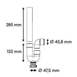 Edouard Rousseau ROU3047403202591 Sifón Salida Horizontal Ø40 mm PVC Gris Rosca 47,5 mm