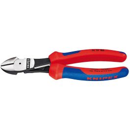 Knipex 74 12 180 Alicate diagonal de corte, Acero cromo vanadio, Agarre de plástico azul/rojo, 180 mm Precio: 48.50000045. SKU: B13KV67NP9