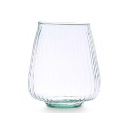 Jarron Vidrio Reciclado Rayado 19,5 Cm Giftdecor (4 Unidades) Jarron Vidrio Reciclado Rayado 19,5 Cm Giftdecor (4 Unidades)