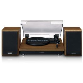 Lenco LS-100WD Tocadiscos de tracción por correa Bluetooth automático con amplificador integrado Negro Roble Madera