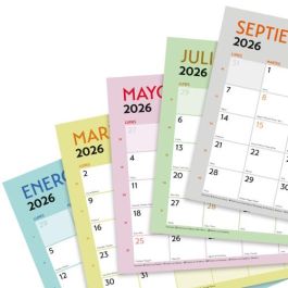 Finocam Calendario de Pared para Escribir A4 (297x210 mm) MV Grafik 2026 - Planificador Anual Espiral, Contenido Útil