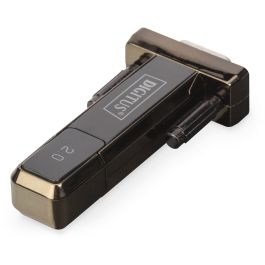 Digitus Convertidor Adaptador USB 2.0 a RS232 Serie DSUB 9M con Chipset FTDI y Cable USB-A de 80cm para PC