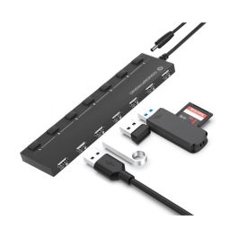 Conceptronic HUBBIES08B Hub USB 2.0 de 7 Puertos con Interruptores Individuales y LED