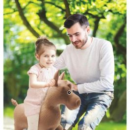 Lexibook Poni Saltarín Inflable Peluche 2 en 1 con Funda Removible, Juguete Equitación 50cm Largo, 45cm Alto, Bomba Mano Incluida