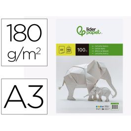 Cartulina Liderpapel A3 180 gr-M2 Blanco Paquete De 100 Hojas