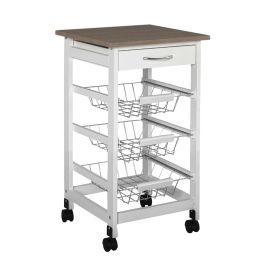 Inde Carrito Verdulero 3 Niveles con Cajón 38 cm ancho x 15 cm alto x 72 cm largo (2 Unidades)