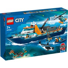 LEGO City 60368 The Arctic Exploration Ship, gran juguete de bote flotante para niños