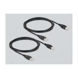 DeLOCK Switch USB 2.0 para 4 PC a 1 dispositivo, 4 Puertos, 0,48 Gbit/s, Negro, Con Cable USB A-B