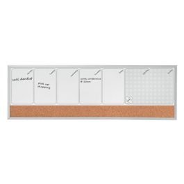 Pizarra Doble Uso Nobo (Organizador Magnetico Semanal + Corcho) 585 X 190 Mm
