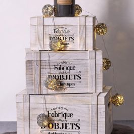 Home Deco Factory Guirnalda de 8 luces LED Ratán Gris, 2700K