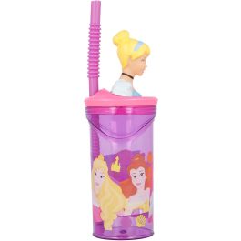 Disney Vaso con Pajita 360 mL Figura 3D Principesse CZ11334