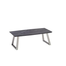 DKD Home Decor Mesa Centro Moderna para Salón Negra, de 120 cm de Ancho x 60 cm de Fondo x 44 cm de Alto, fabricada en MDF y Acero Precio: 143.68999986. SKU: S3033539