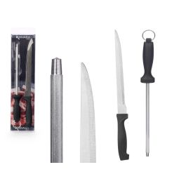 Set Cuchillo Jamonero y Afilador Kinvara - 33cm + 28cm, Metal y Negro (12 Unidades) Precio: 56.99000054. SKU: B16VQF582Y