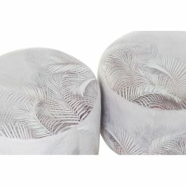 Reposapies Tropical DKD Home Decor Gris 30 x 30 x 30 cm (2 Unidades) Reposapies Tropical DKD Home Decor Gris 30 x 30 x 30 cm (2 Unidades)