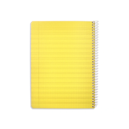 Liderpapel Cuaderno Espiral A5 Pautaguía 80h 90gr Cuadro Pautado 3mm con Margen Tapa Plástico Amarillo