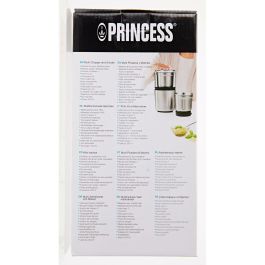 Princess 221040 Picadora y Molinillo 2 en 1 para alimentos, especias y café 200W 0.19L Acero Inoxidable