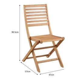 Juego de 2 sillas de jardín plegables Acacia FSC - 47 x 57,5 x H.89,5 cm
