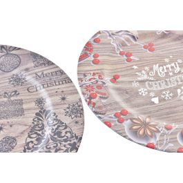 DKD Home Decor Centro de Mesa Navidad Tradicional Rojo Negro 33 x 2 x 33 cm (12 Unidades)