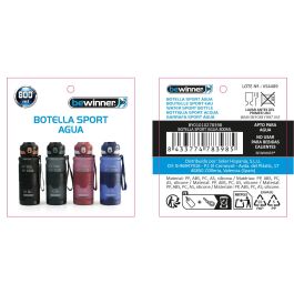Bewinner Botella de Agua Deportiva 800 ml Plástico Reutilizable para Gimnasio Senderismo Ciclismo Viaje Antigoteo (12 Unidades)