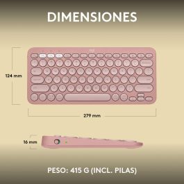 Teclado Inalámbrico Logitech K380s Rosa Qwerty Español