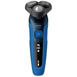 Philips SHAVER Series 5000 S5466/17 Afeitadora Eléctrica Rotativa, Uso en Seco y Húmedo, Recortadora Integrada, Negro/Azul