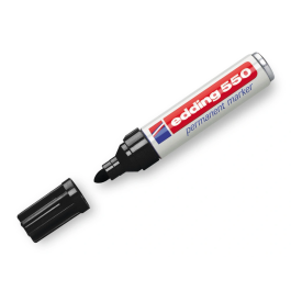 Edding Marcador Permanente 550 Negro para Casi Todos Materiales, Punta Redonda 3-4mm