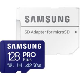 Samsung MB-MD128SA/EU Tarjeta de Memoria microSDXC PRO Plus 2023 128GB, 180MB/s Lectura, 130MB/s Escritura, Clase U3 V30 A2