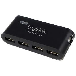 Hub usb 2.0 de 4 puertos, negro - con alimentador y cable usb logilink Precio: 23.50000048. SKU: S7910345