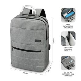 Mochila para Portátil y Tablet con Salida USB Subblim MOCHILA ELITE AIRPADDING 15.6'' GREY