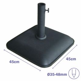 Marbueno Base Sombrilla Cuadrada Cemento 45X45X7,3 cm 25KG Negro Jardin, Piscina y Terraza 10458