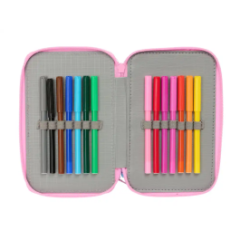 Safta Plumier Triple 37 Pcs Stitch Estuche Escolar 12,5x19,5x5,5cm Edad Mínima Recomendada: 3 Años
