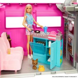Barbie Mega Motorhome Vehículo Transformable para Muñecas con 7 Zonas de Juego, Tobogán Extensible y Múltiples Accesorios