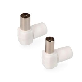Edm Clavija + base tv acodada en polietileno blanco 9,5 mm