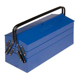 Irimo Caja portaherramientas con 2 asas y 5 bandejas, bloqueable, metal, 500 x 210 x 245 mm