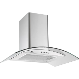 Continental Edison Campana Extractora Decorativa CEH60GS2, Clase A, Acero Inoxidable y Cristal, 60x47x50/84 cm