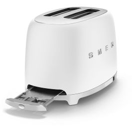 Smeg TSF01WHMEU Tostador de Pan de 2 Ranuras, Diseño Estilo Retro Años 50, Acabado Blanco Mate