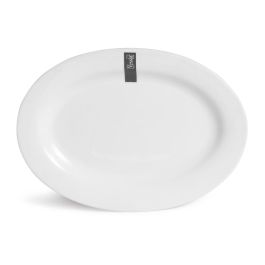 Vessia Plato Ovalado Blanco Porcelana 24.5x17.5x2.5 cm (Set de 24)