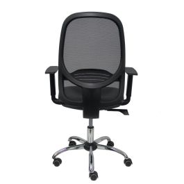 PIQUERAS Y CRESPO Silla Cilanco negra malla negra asiento similpiel negro brazo regulable base cromada PIQUERAS Y CRESPO Silla Cilanco negra malla negra asiento similpiel negro brazo regulable base cromada