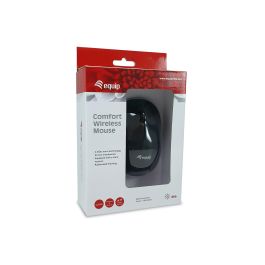 Equip Ratón Óptico Inalámbrico 2.4Ghz 1200 DPI Comfort Ergonómico Ambidiestro Plug & Play Nano USB