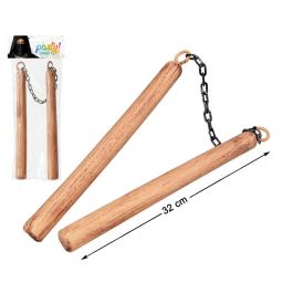 Nunchaku Ninja 32 cm Efecto Madera Con Cadena Negra Para Disfraces Precio: 1.49999949. SKU: B1CNDFRYFX