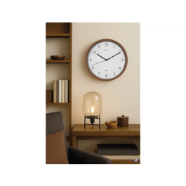 Maul Reloj Pared Redondo 30 cm Cuarzo Marco Madera Oscura