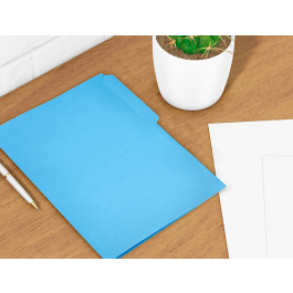 Liderpapel Subcarpeta Cartulina Folio Pestaña Izquierda 240g/m2 Azul