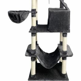 TAYLOR AL105 Rascador para Gatos - 60 x 50 x 206 cm - Gris oscuro - 2 Plataformas, 1 Percha, 2 Cabinas, 1 Hamaca TAYLOR AL105 Rascador para Gatos - 60 x 50 x 206 cm - Gris oscuro - 2 Plataformas, 1 Percha, 2 Cabinas, 1 Hamaca