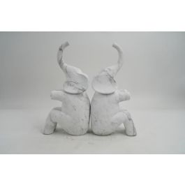 Sujetalibros Colonial DKD Home Decor Blanco Gris 9 x 29.5 x 14.5 cm Set de 2