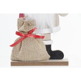 DKD Home Decor Figura Navidad Tradicional Estilo Santa Madera Poliéster Negro Rojo Natural 31 cm (Pack 12 Unidades)