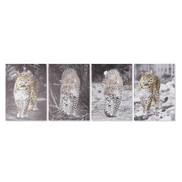 DKD Home Decor Cuadro Decorativo Colonial Leopardo Multicolor de Lienzo y MDF 70x50x1.8 cm - Set de 4 Unidades (Diseños Surtidos) Precio: 17.95398. SKU: B1A2A623BA