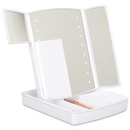 Cosmetic Club Espejo Led con Almacenamiento para Cosméticos, 24x19x6 cm